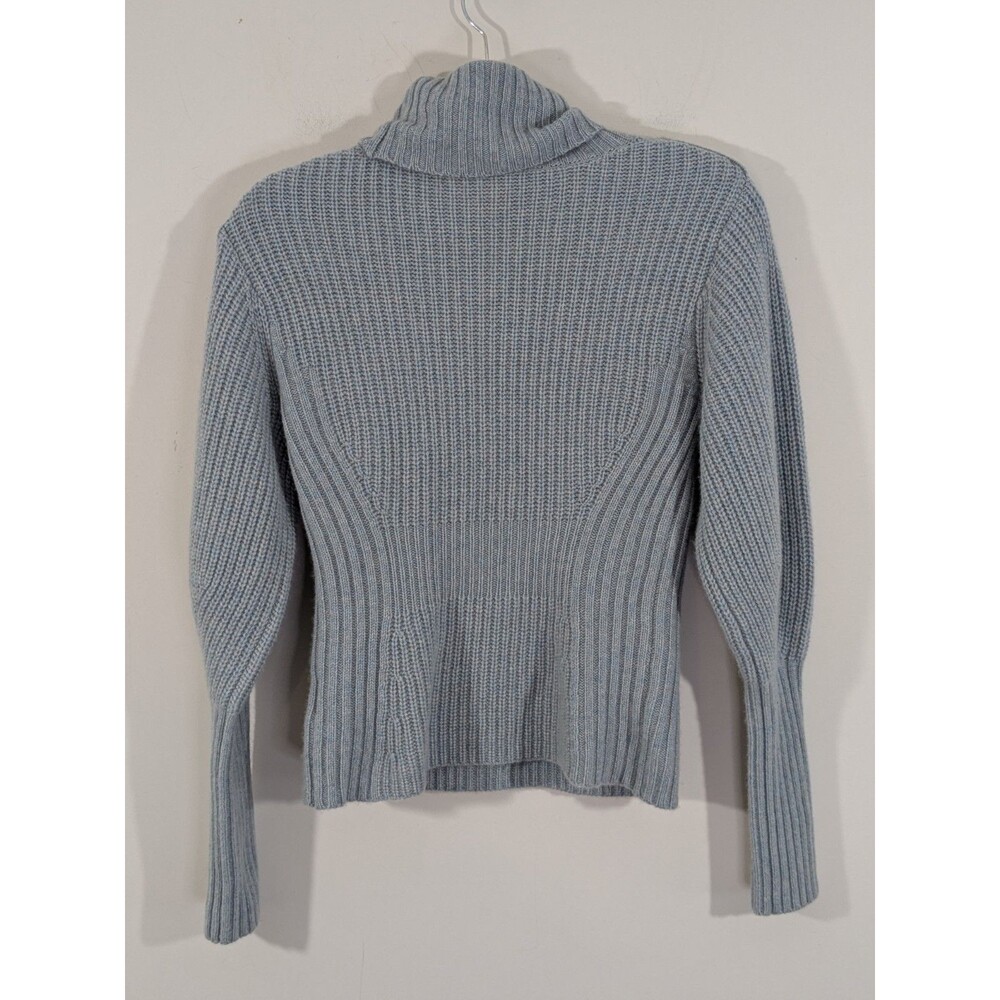 No Name Blue Cashmere Turtleneck Sweater  Gold Button Nautical Military Sz XS - Picture 11 of 11